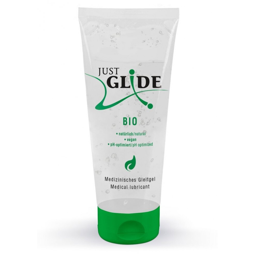 Лубриканты - Веганский органический гель-лубрикант - Just Glide Bio, 200 ml