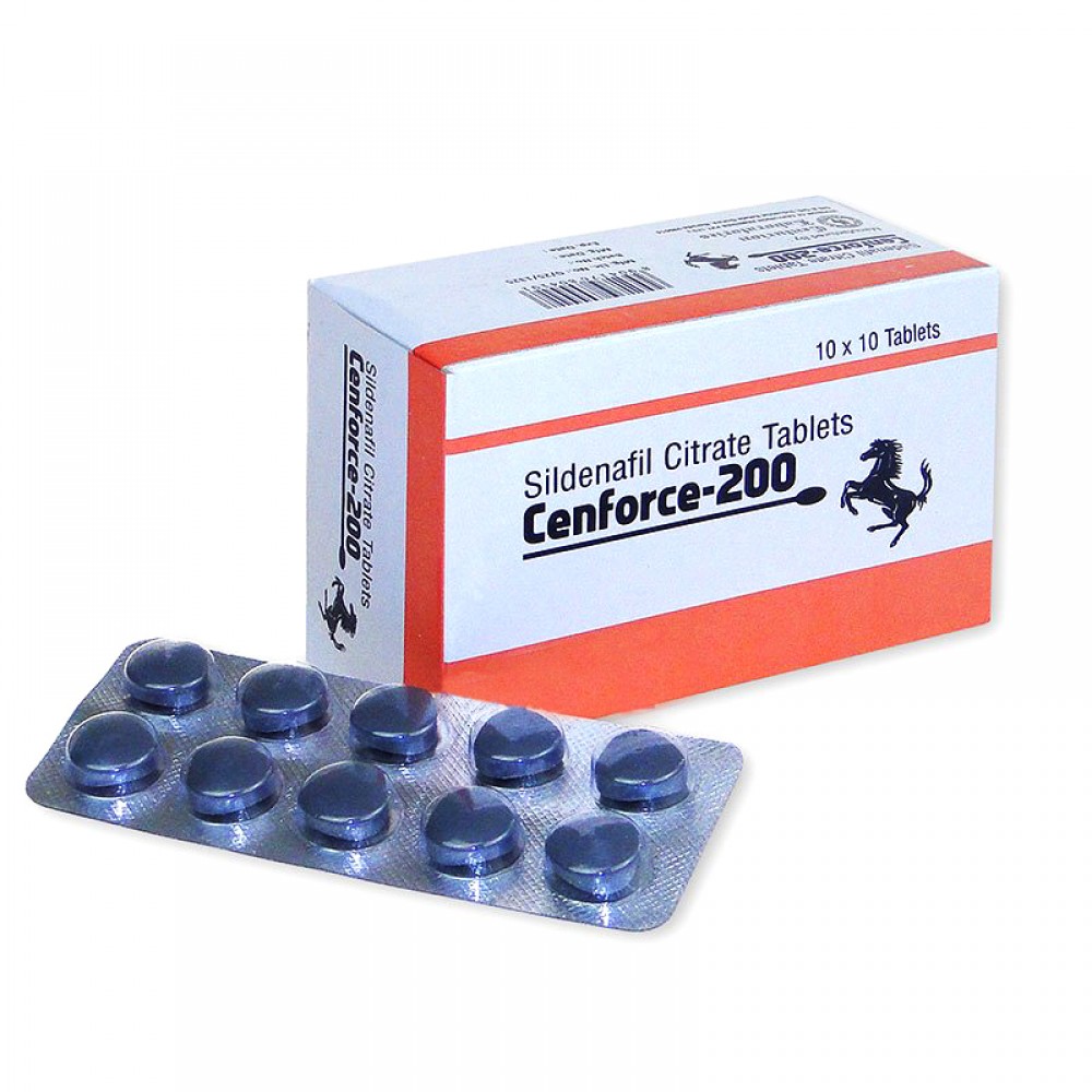 Лубриканты - Возбуждающие таблетки для мужчин CENFORCE 200 мг Силденафіл (цена за пластину 10 таблеток)