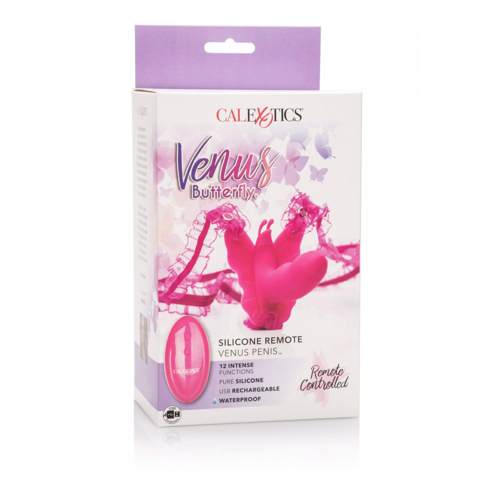 Секс игрушки - Вибратор-бабочка вагинальный с дистанционным пультом CalExotics розовый, 8.2 х 3.2 см 1