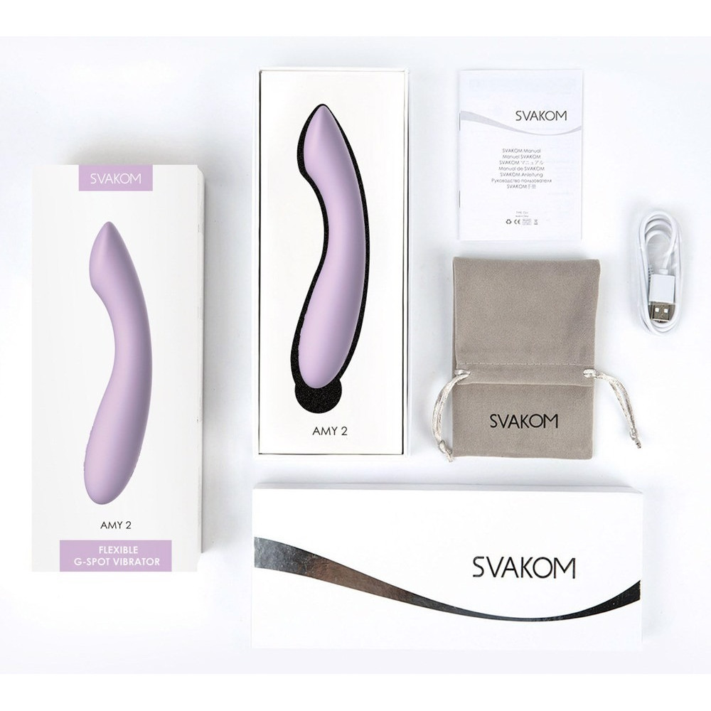 Секс игрушки - Вибратор для точки G Amy 2 Svakom, силиконовый, лиловый, 17.5 х 4 см 5