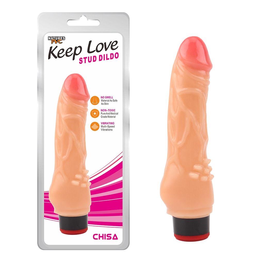 Разное - Вибратор реалистичный Chisa Keep Love Stud Dildo на батарейках, бежевый