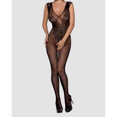 Комбинезон Obsessive c рисунком крыльев Bodystocking N112 Черный S\M