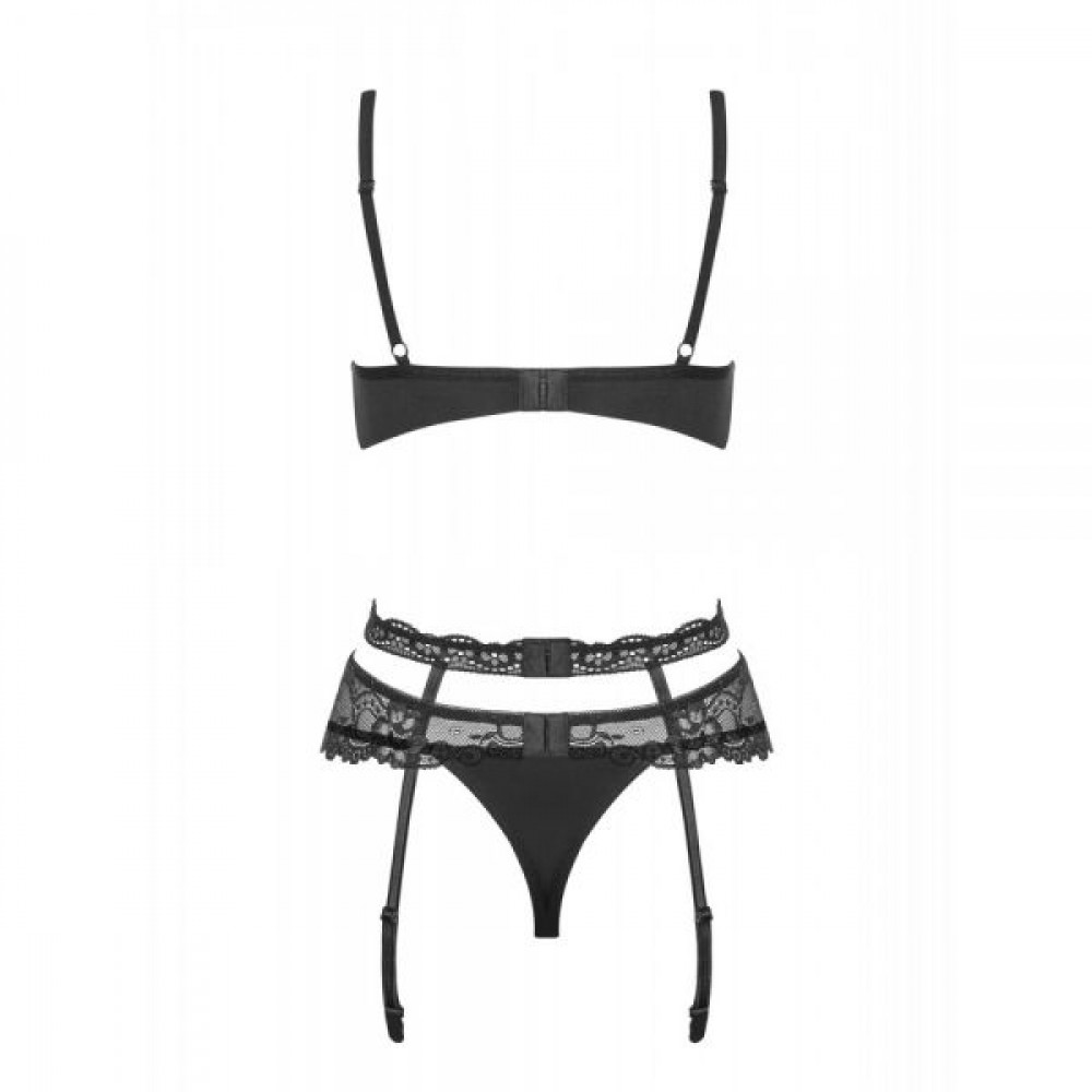 Эротическое белье - Комплект Obsessive Heartina 3 pcs set black S/M 2