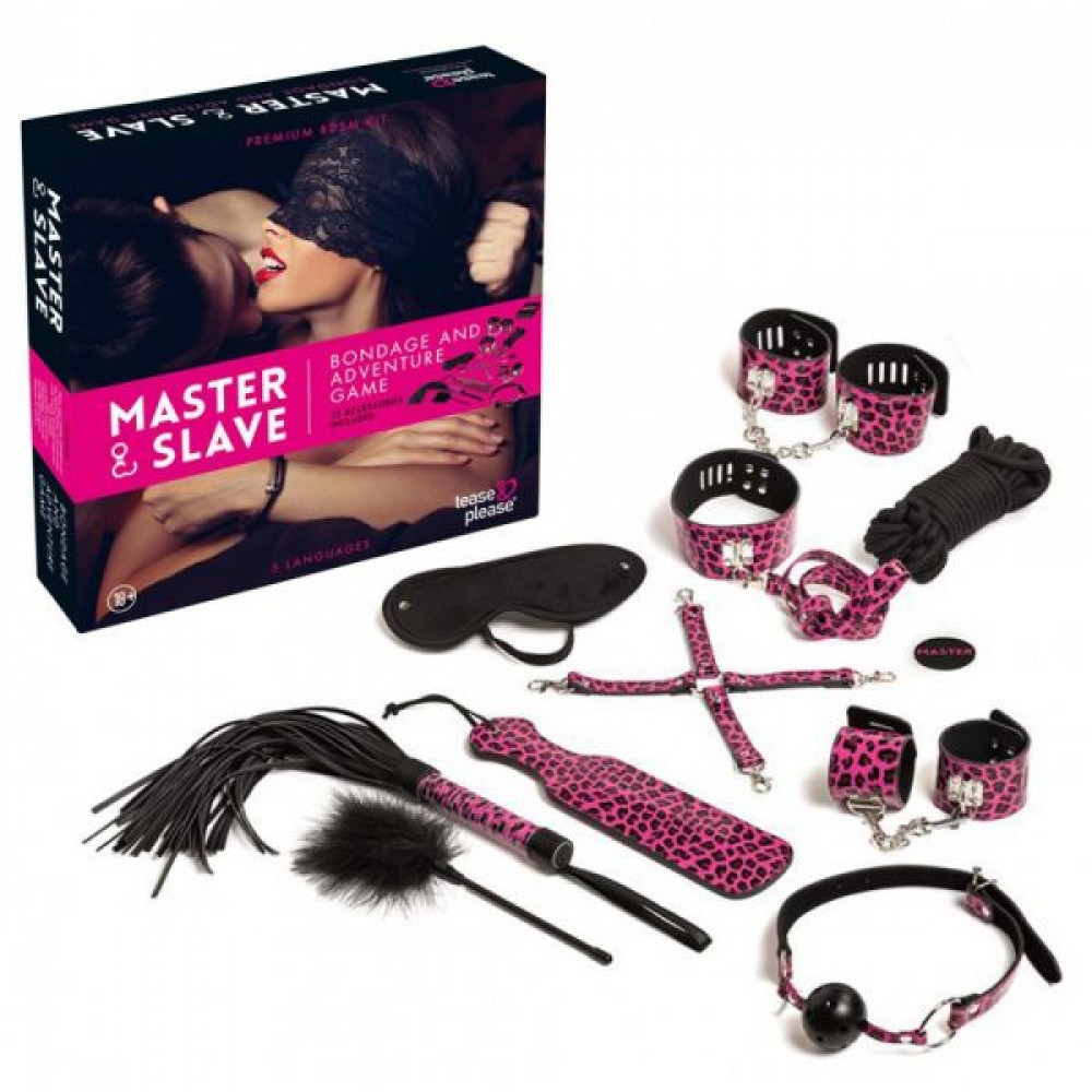 Подарочные наборы - Набор БДСМ 10 предметов Master & Slave, Pink Leopard