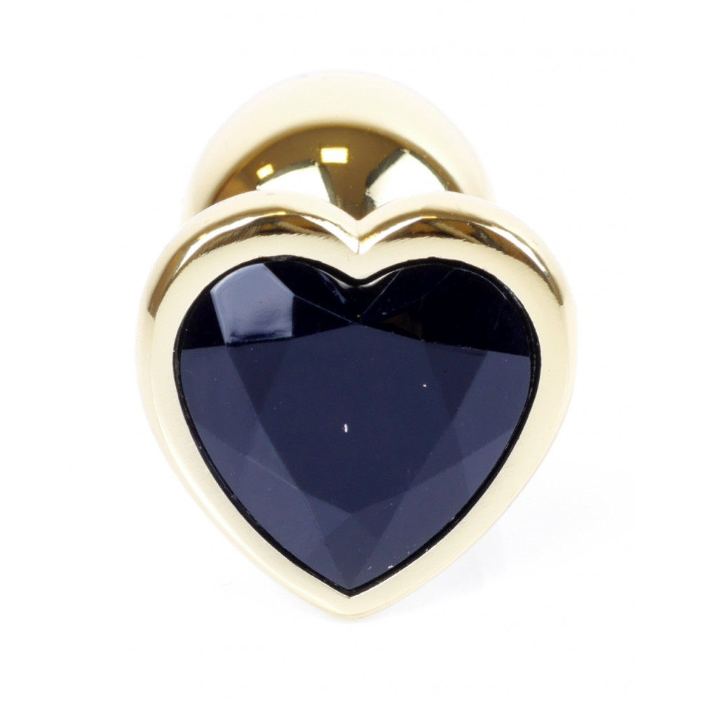 Анальные игрушки - Анальная пробка Boss Series - Jewellery Gold Heart PLUG Black S, BS6400038 6