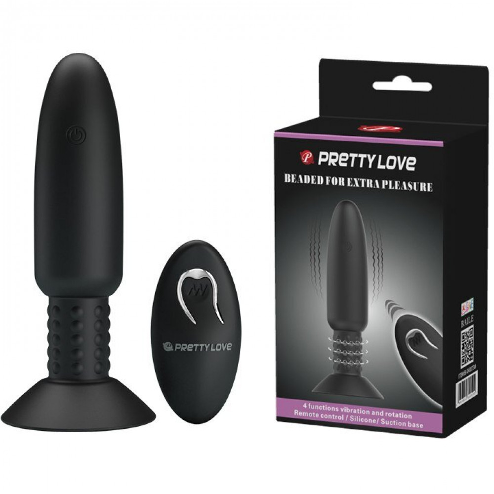 Разное - Анальная пробка Pretty Love «Beaded For Extra Pleasure» с риминг-эффектом и дистанционным управлением BI-040073W
