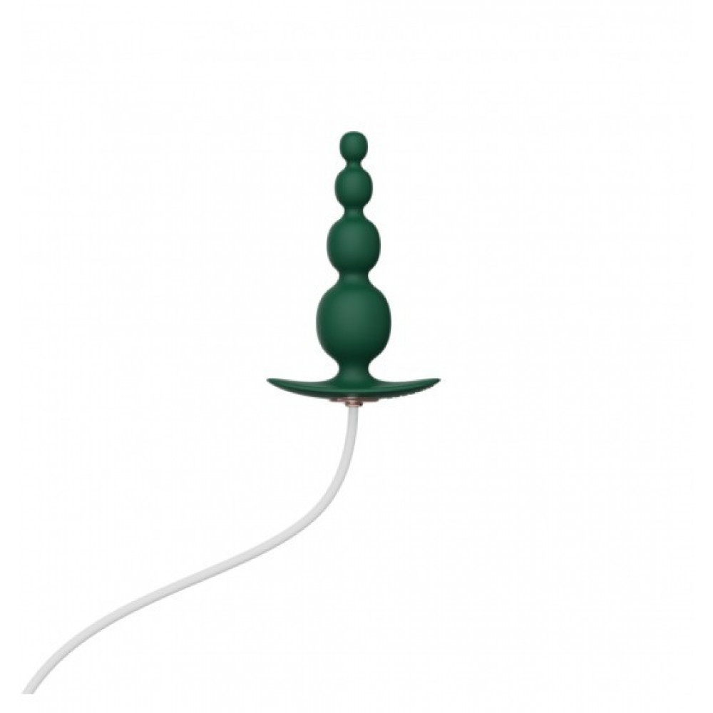 Різне - Анальний плаг з вібрацією Qingnan No.8 Mini Vibrating Anal Beads Green 2