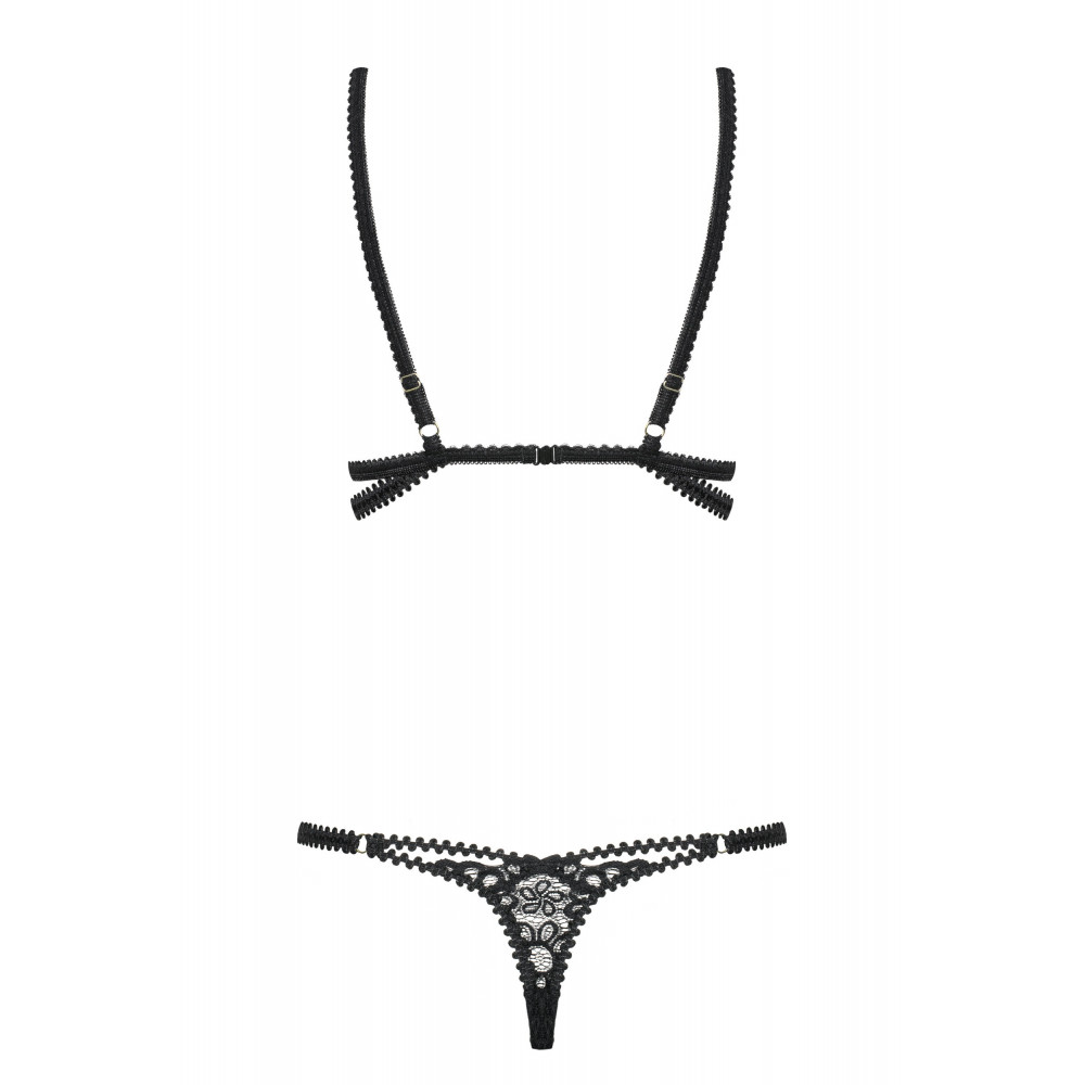 Разное - Боди ажурный полупрозрачный Obsessive Mixty teddy чёрный, S/M 5