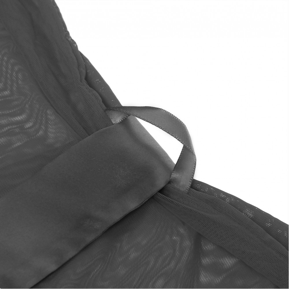 Різне - Халат напівпрозорий Star Night з поясом і мереживом, чорний, M-L 7