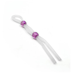 Кольцо эрекционное 7" Silicon Cock Ring with 2 beads, LAVENDER