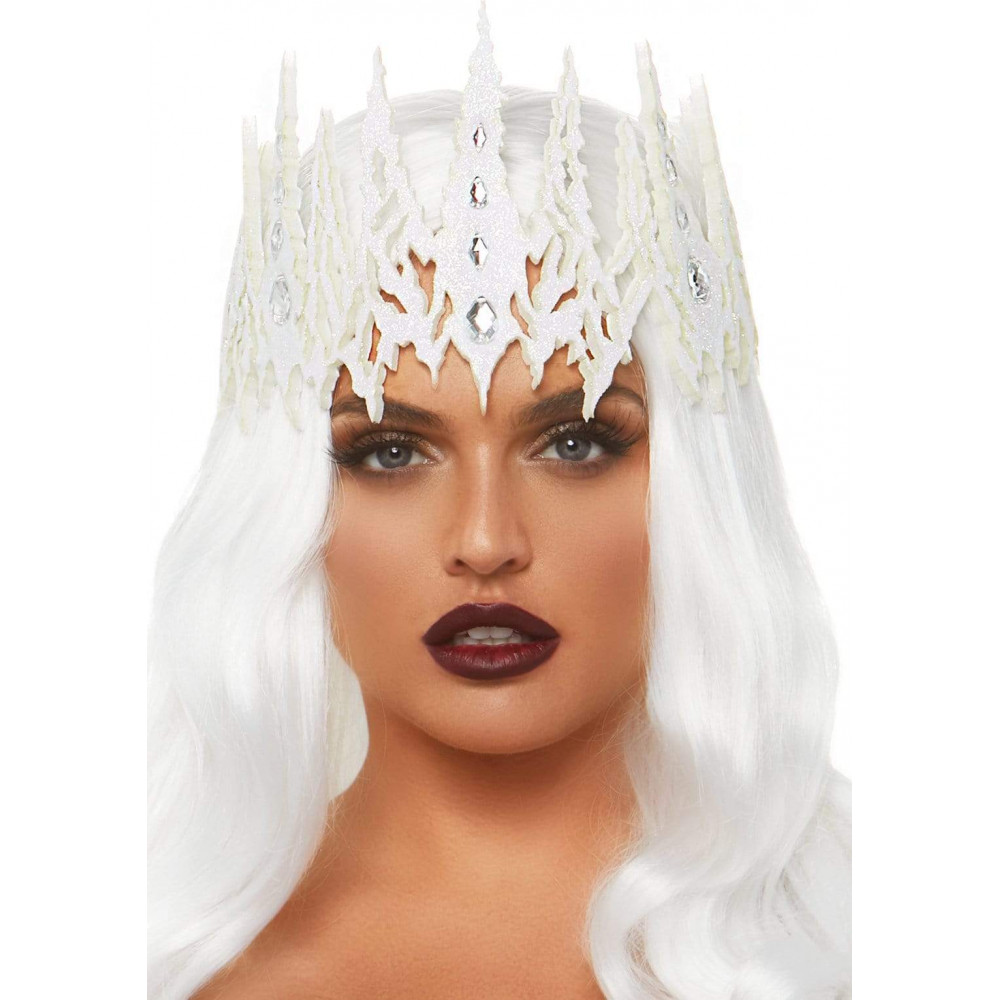 Ролевые костюмы - Корона с кристаллами Glitter Die Cut Jeweled Crown от Leg Avenue, белая