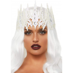 Корона с кристаллами Glitter Die Cut Jeweled Crown от Leg Avenue, белая