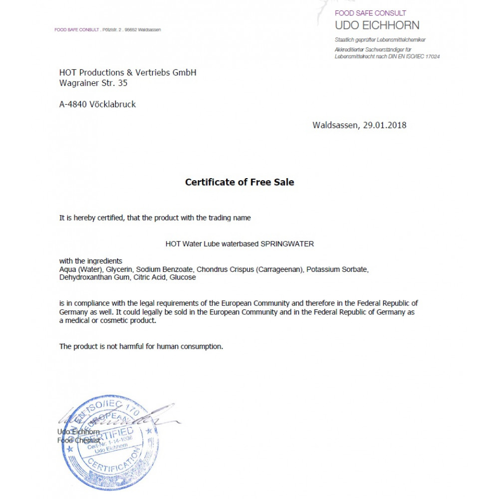 Разное - Лубрикант на водной основе HOT Nature Lube Springwater, 30 мл 3