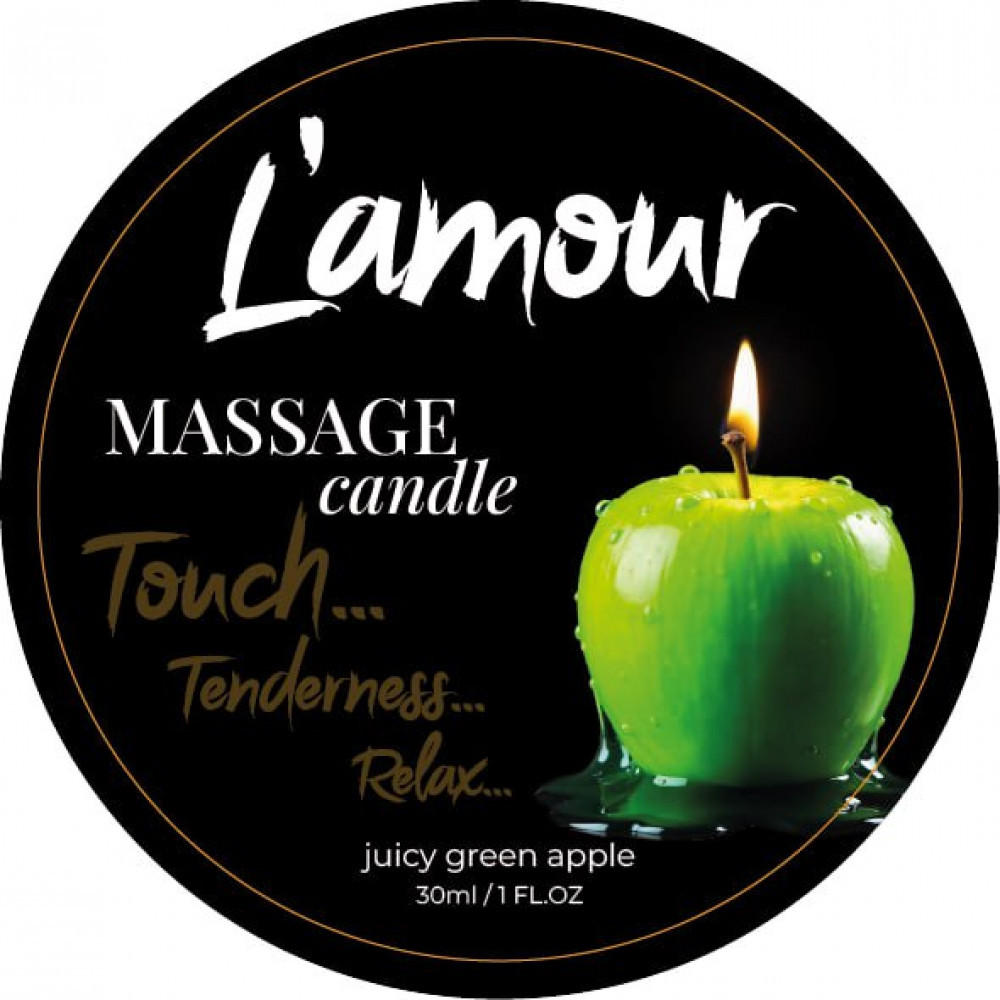 Різне - Массажная свеча L'amour Juicy Green Apple с ароматом зеленого яблока, 30 мл