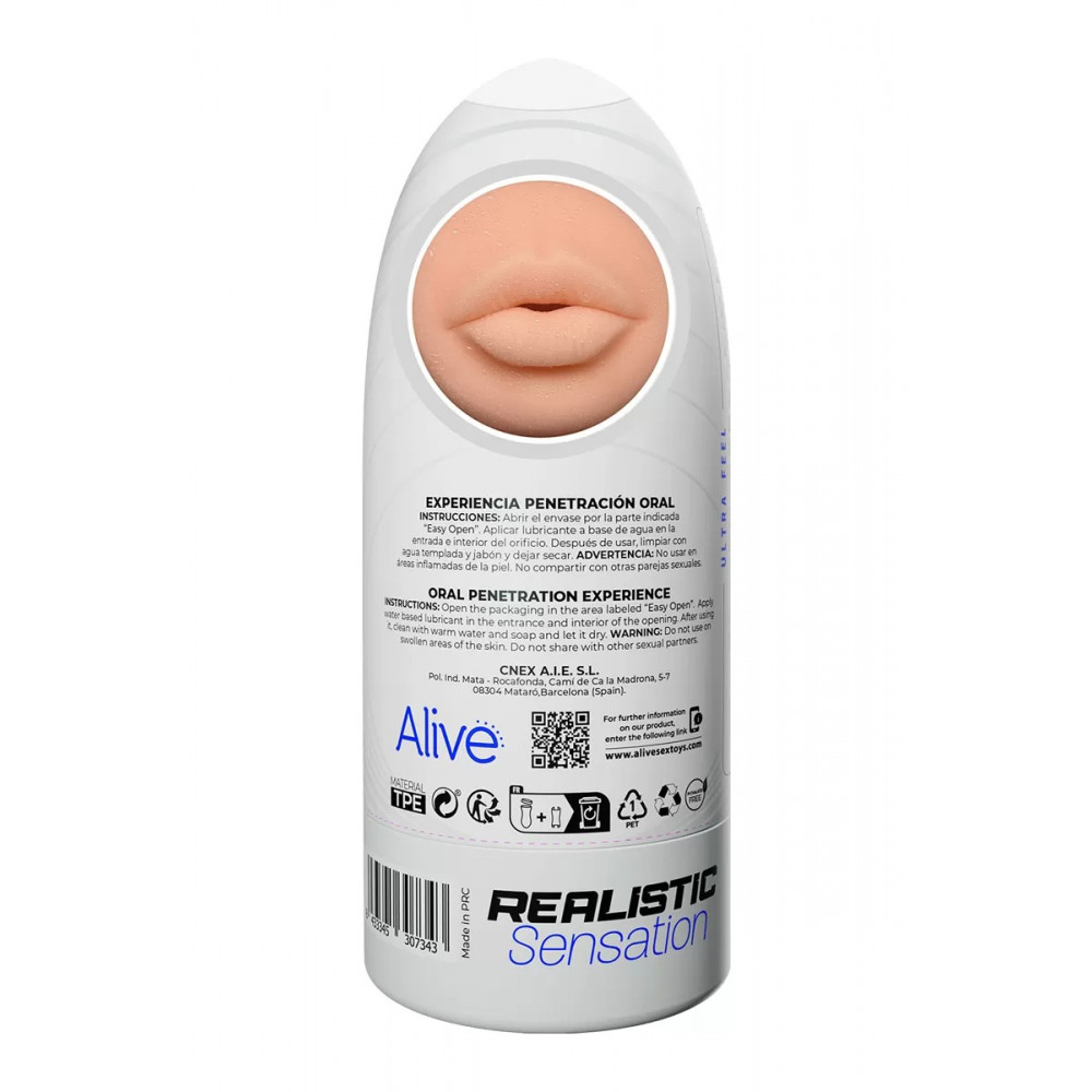 Разное - Мастурбатор мужской в виде рта Alive Oral Flex в колбе, M 3