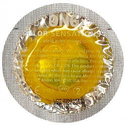 Набор латексных презервативов One Color Sensation с силиконовой смазкой жёлтого цвета (цена за 5 шт)