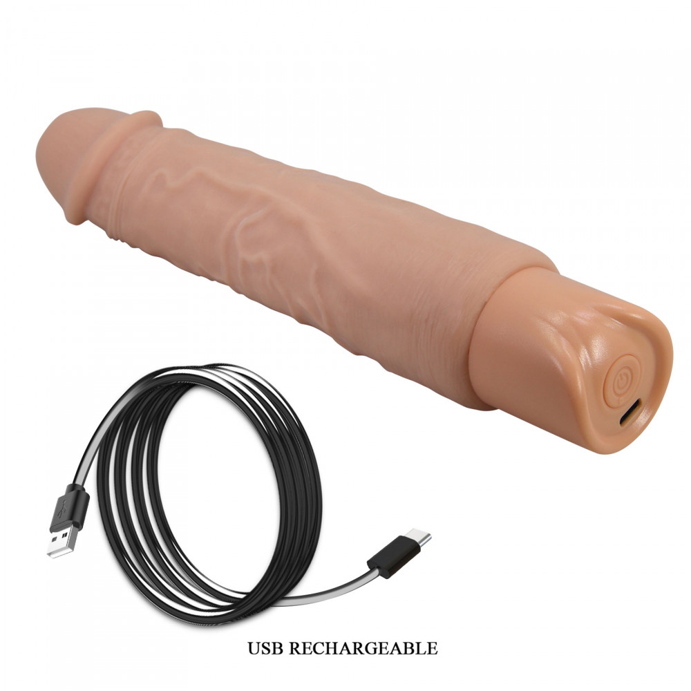 - Перезаряжаемый вибратор реалистик Pretty Love - Rufus Realistic Vibrating Dildo, BW-500082 9