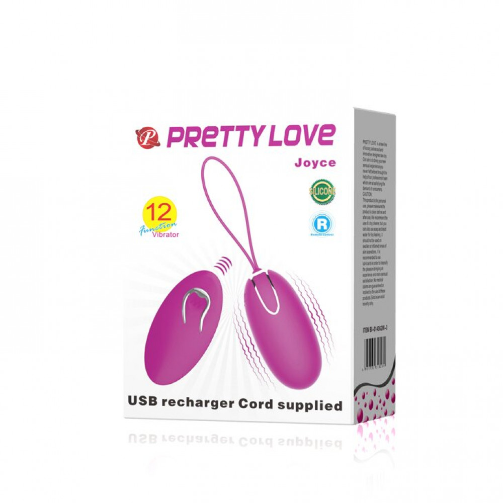 Вибратор - Перезаряжаемое виброяйцо с пультом ду PRETTY LOVE - Joyce, BI-014362W-10 1