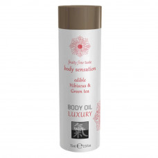 Съедобное масло для тела SHIATSU Гибискус и Зеленый Чай, 75 мл