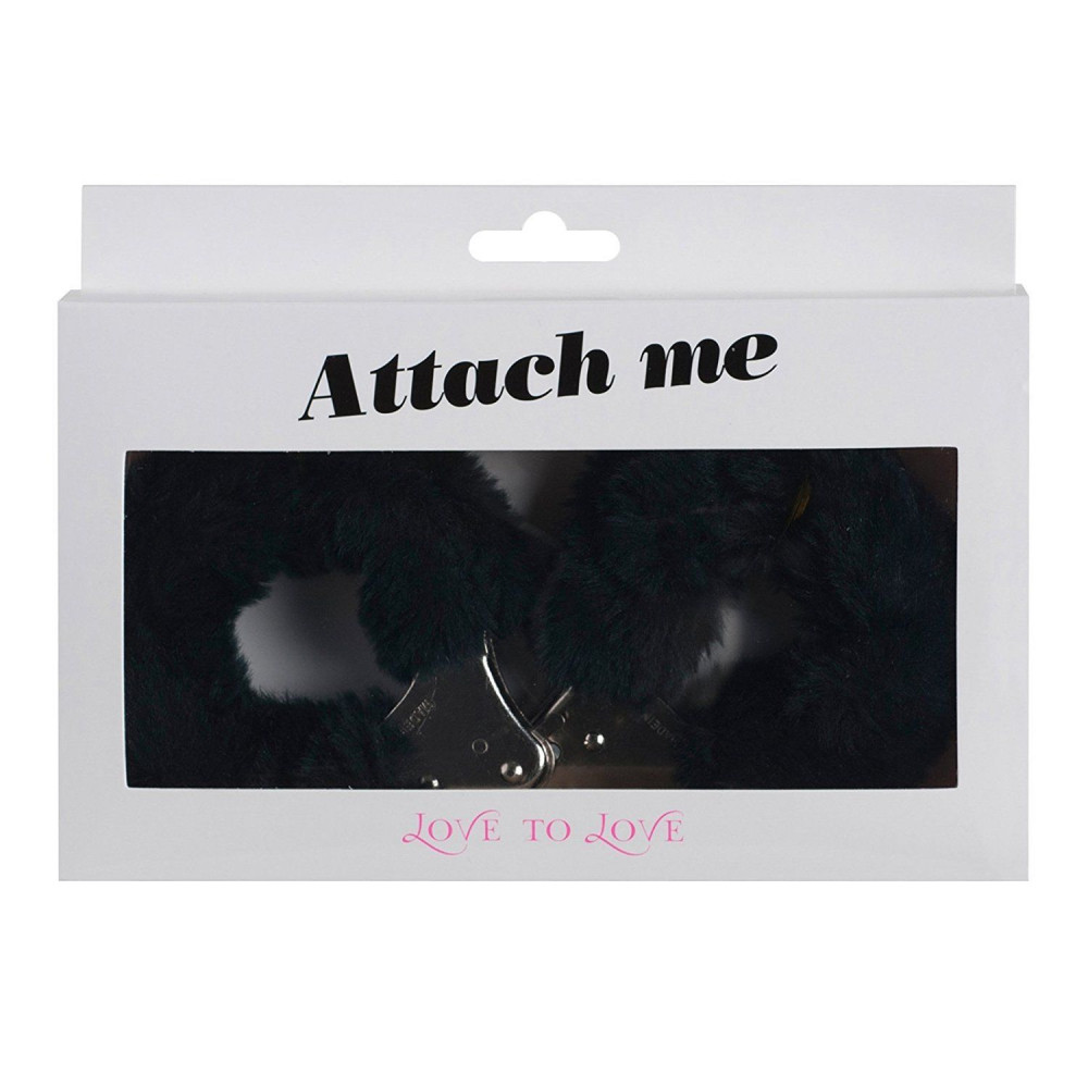 БДСМ наручники - Наручники с плюшевой отделкой Love To Love ATTACH ME Black (мятая упаковка) 2