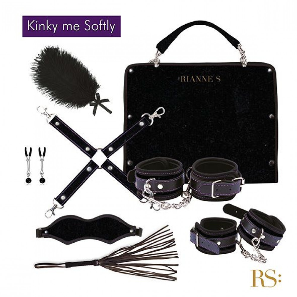 Наборы для БДСМ - Подарочный набор для BDSM RIANNE S - Kinky Me Softly Black: 8 предметов для удовольствия