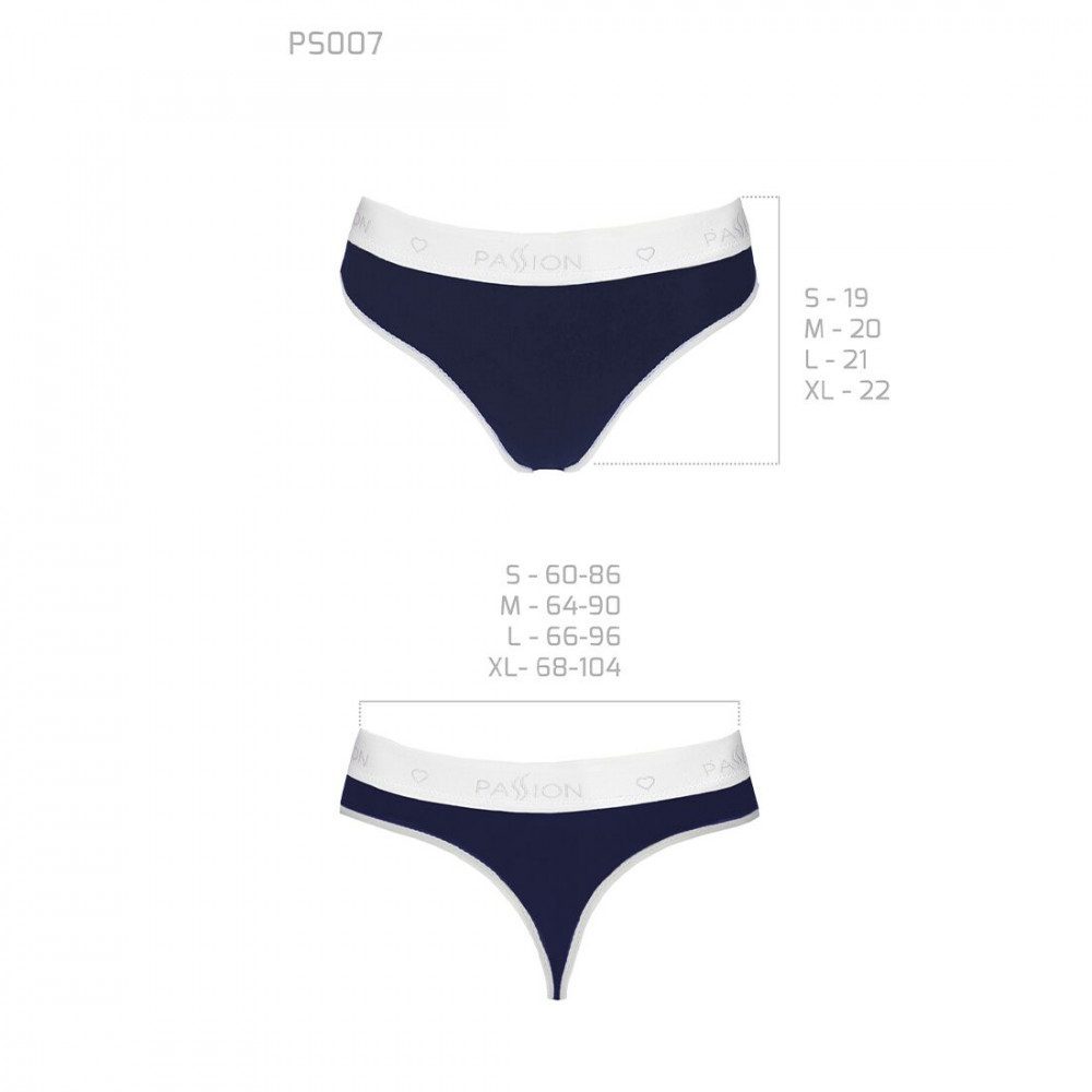 Эротические комплекты - Спортивные трусики-стринги Passion PS007 PANTIES navy blue, size L 2