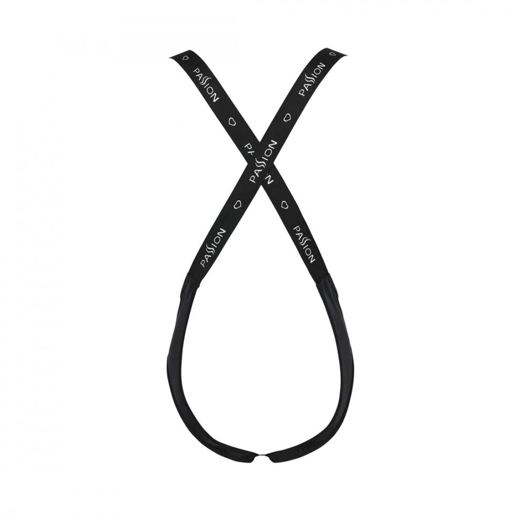 Мужское эротическое белье - Мужское открытое боди Passion 027 BRUNO XXL/XXXL Black, под латекс, на лямках 5