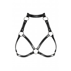 Портупея на грудь Obsessive A740 harness black O/S, искусственная кожа