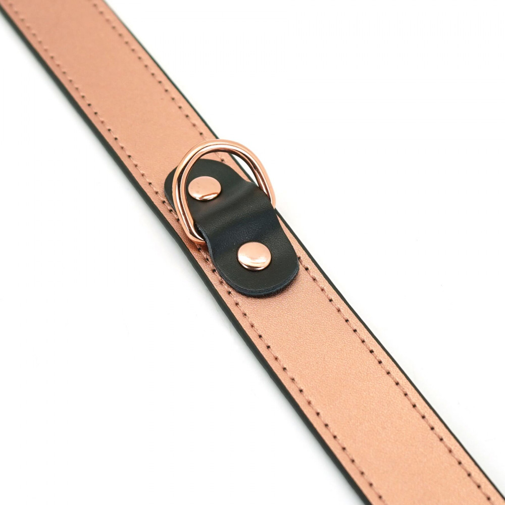 Ошейники, поводки - Ошейник с зажимами для сосков Liebe Seele Rose Gold Memory Collar with Nipple Clamps 8