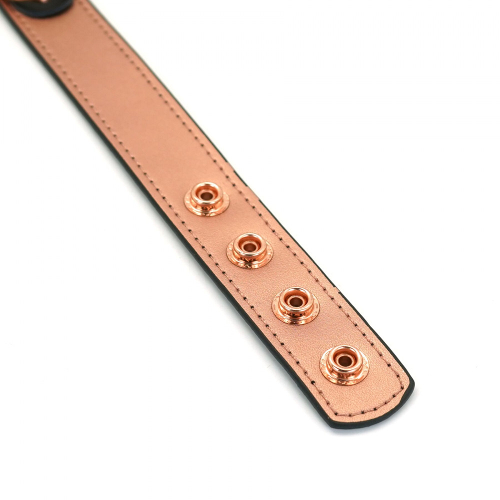 Ошейники, поводки - Ошейник с зажимами для сосков Liebe Seele Rose Gold Memory Collar with Nipple Clamps 9