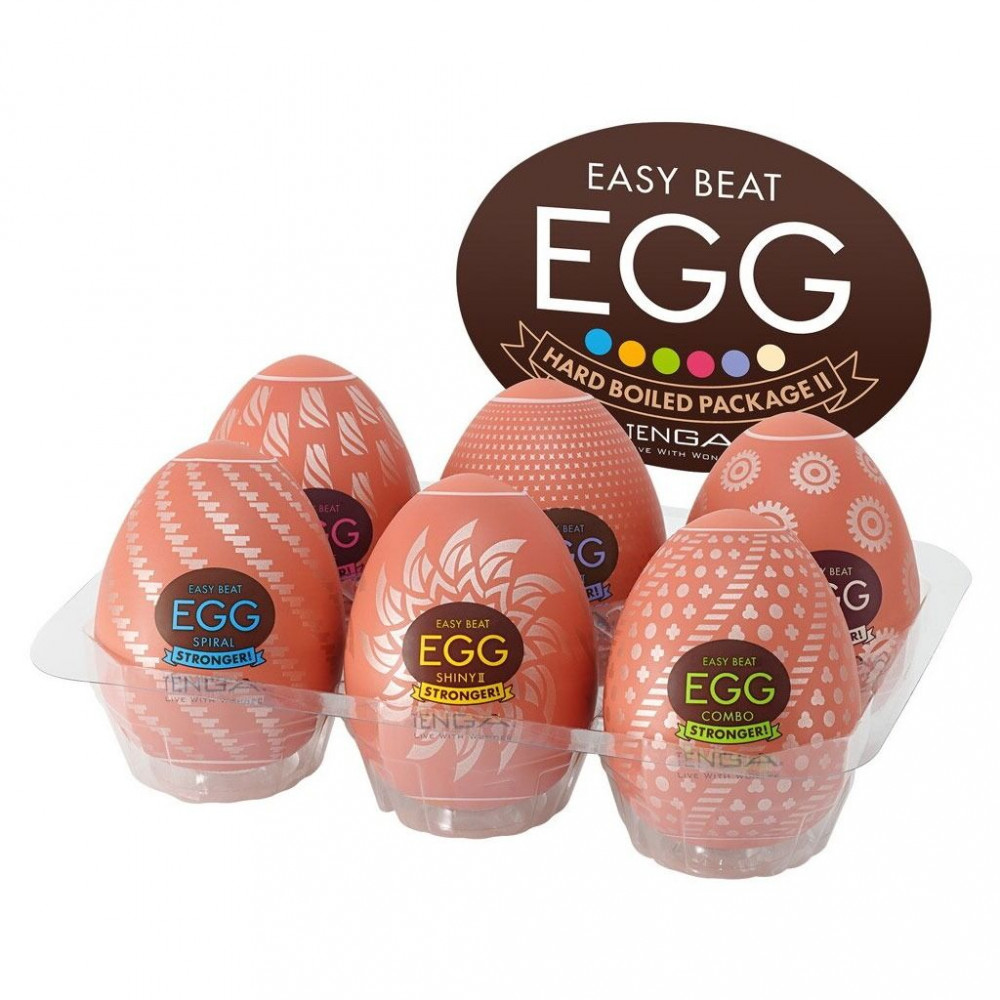 Мастурбатор - Набор мастурбаторов-яиц Tenga Egg Hard Boilded II Pack (6 яиц)