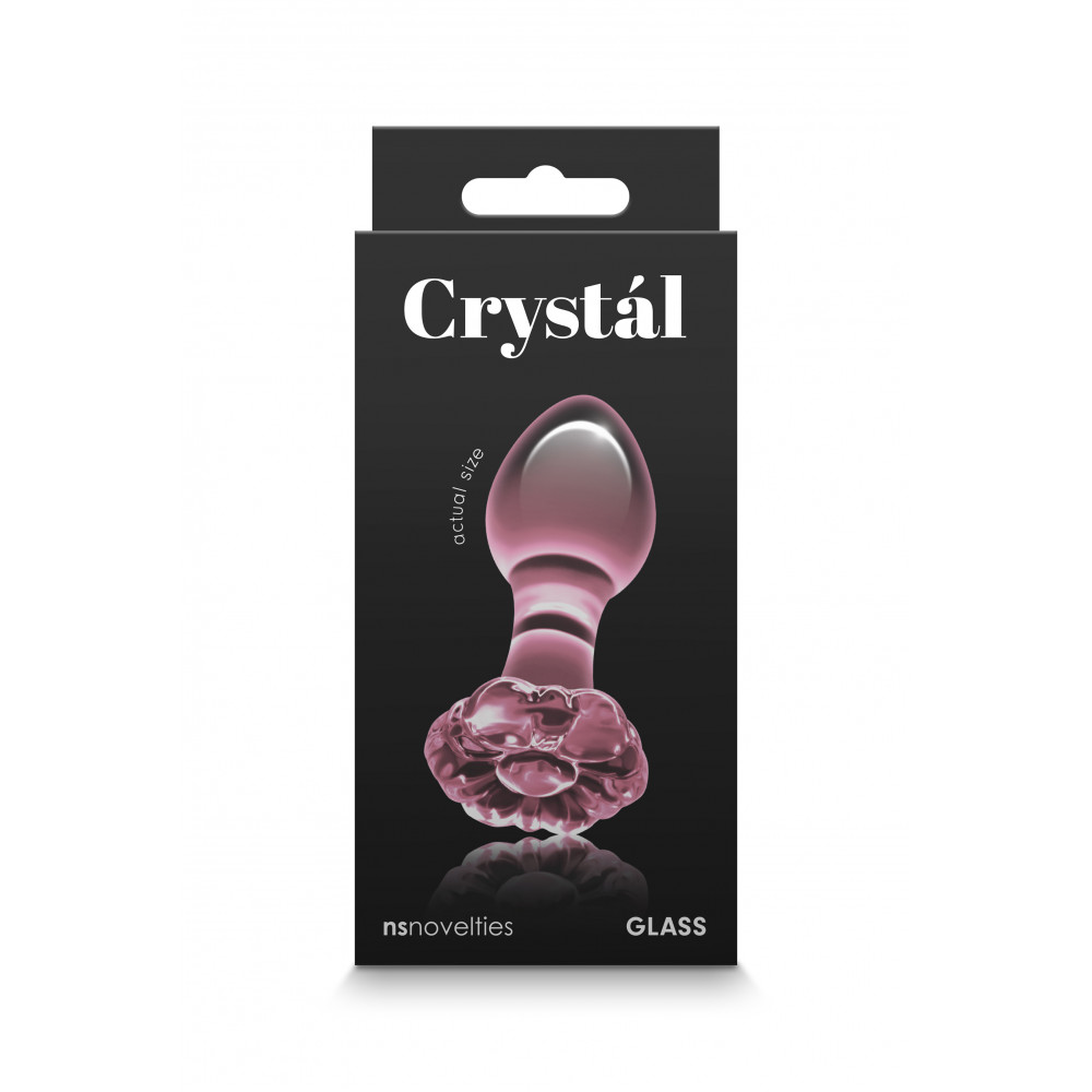 Анальная пробка - Стеклянная пробка NS Novelties CRYSTAL FLOWER PINK 1