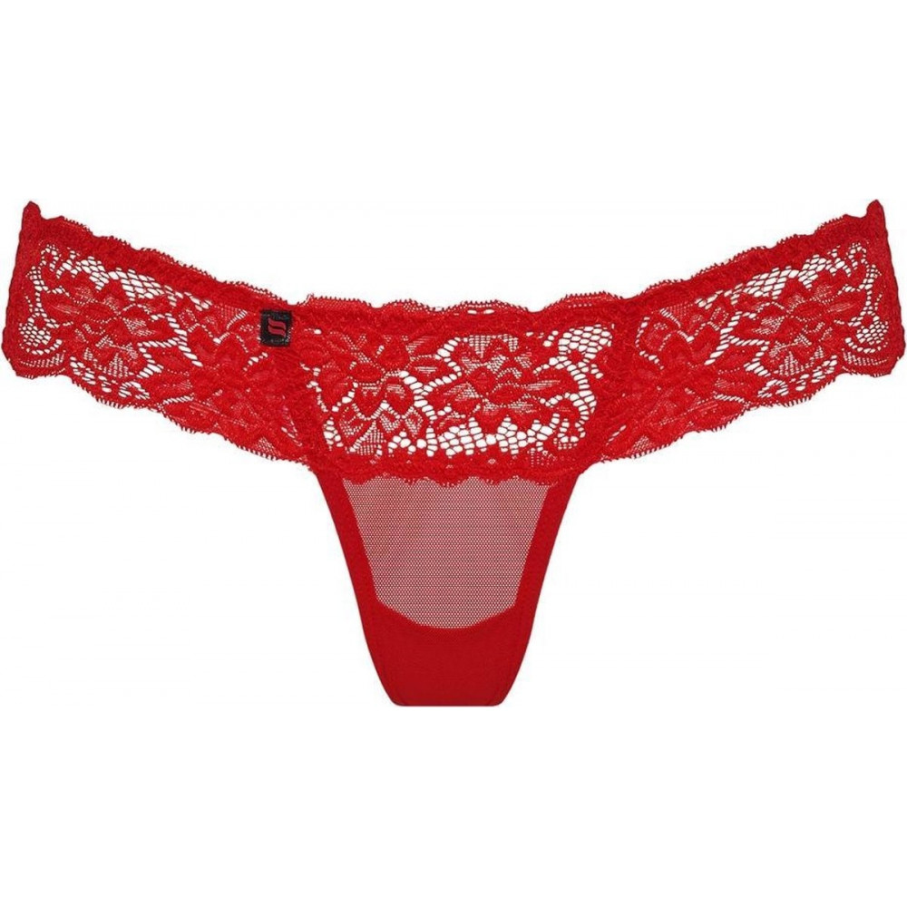 Різне - Стринги мереживні Obsessive 863-THO-3 червоні, L/XL 4