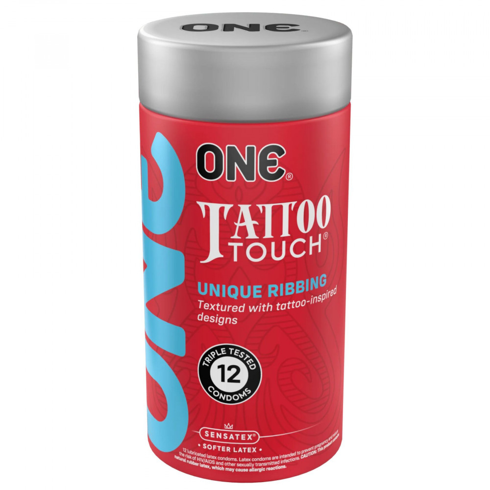 Презервативы - Презервативы ONE Tattoo Touch 12 шт, подарочная упаковка тюб