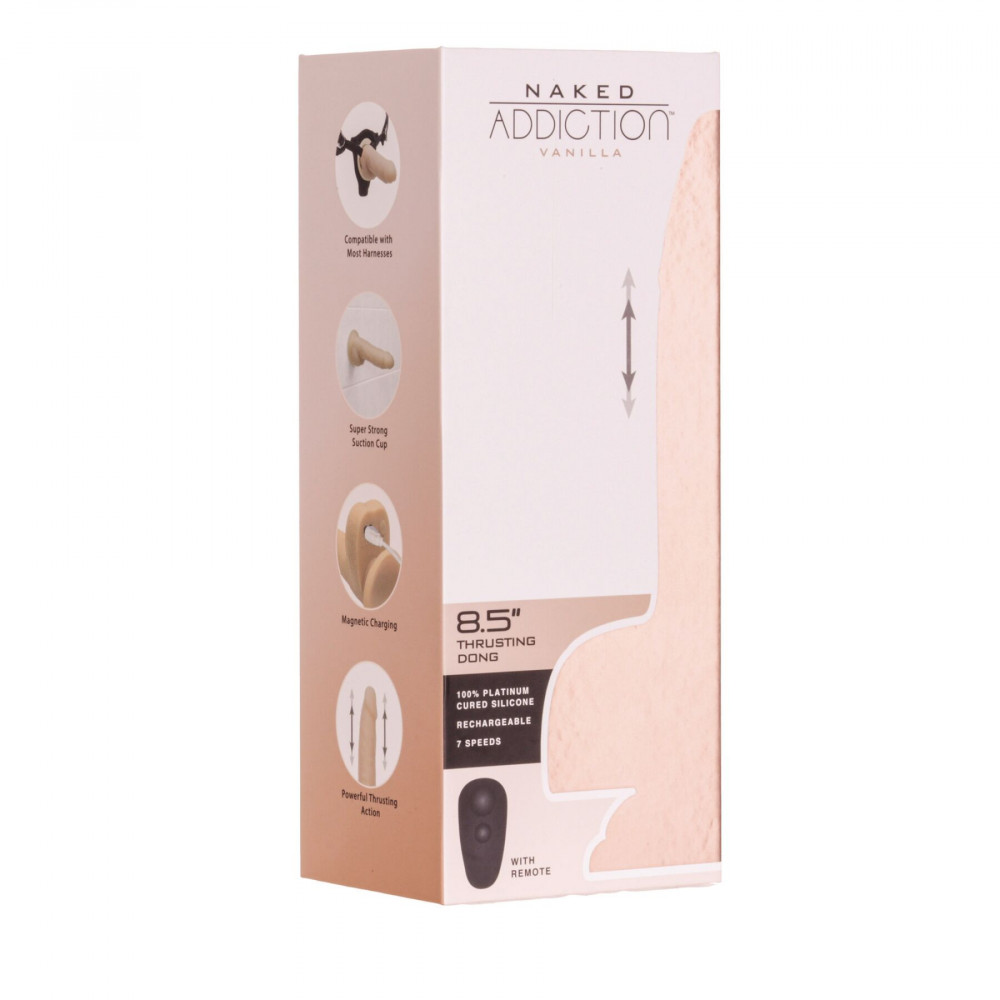 Фалоімітатор - Фалоімітатор із пульсацією Addiction Naked Addiction 8.5” Thruster - Vanilla 13