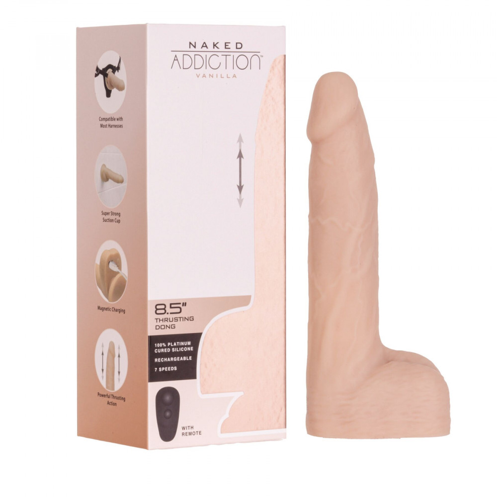 Фалоімітатор - Фалоімітатор із пульсацією Addiction Naked Addiction 8.5” Thruster - Vanilla 10