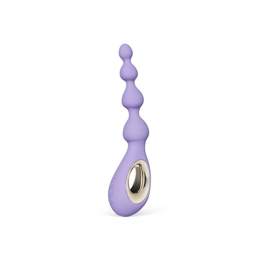 Анальные игрушки с вибрацией - Анальные бусы с вибрацией LELO Soraya Beads Violet Dusk, разный диаметр бусин, 8 режимов