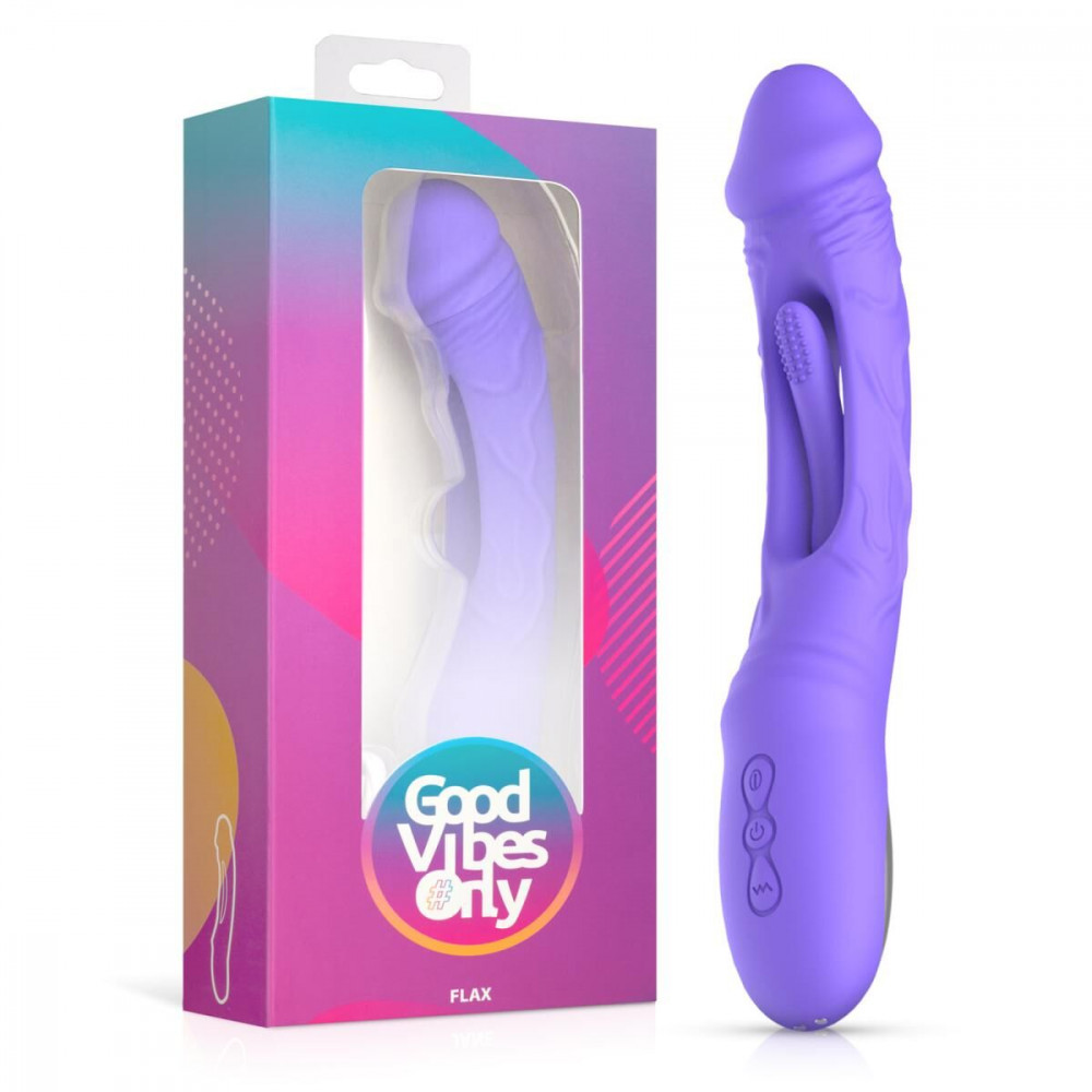 Стимулятор точки G - Вибратор Good Vibes Only - Flax Vibrating Dildo with G-Spot Stimulator 7
