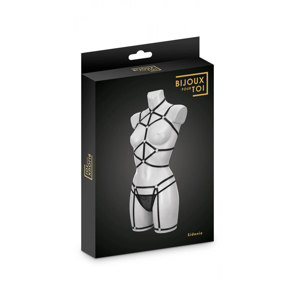  - Комплект Bijoux Pour Toi - Sidonie, портупея, гартери та трусики 1
