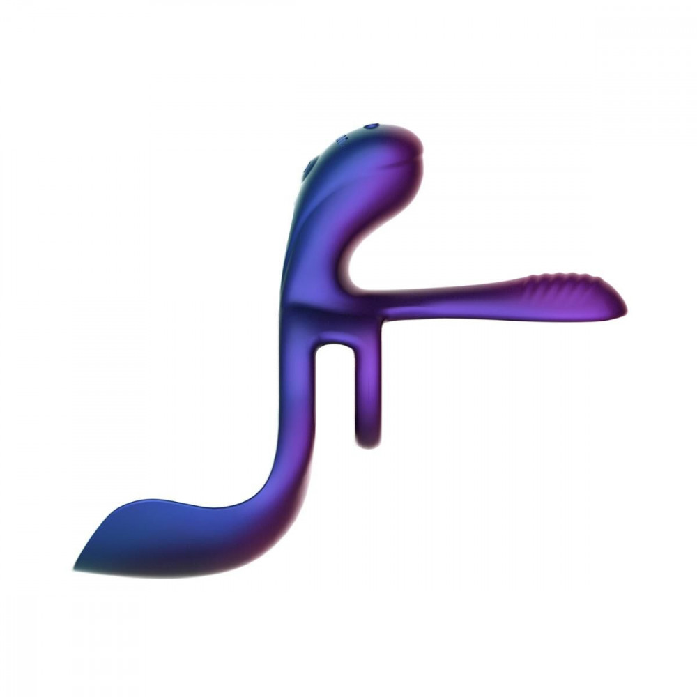 Ерекційні кільця з вібрацією - Ерекційне кільце 3в1 Hueman - Zenith, стимуляція яєчок, точки G та клітора, пульт ДК 4