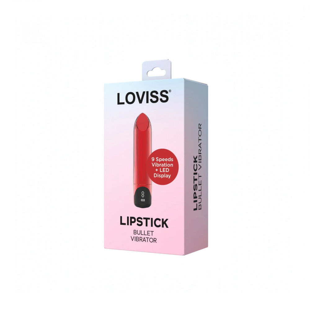 Вібропулі та міні-вібратори - Віброкуля-помада Loviss Lipstick Bullet Vibrator, 9 режимів, перезаряджувана 4