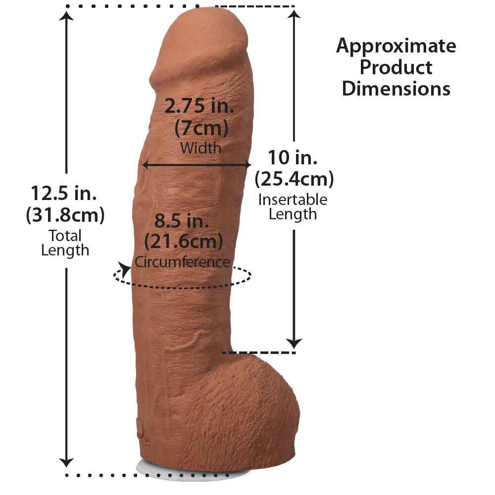Фалоімітатор - Фалоімітатор Doc Johnson The Realistic Cock ULTRASKYN - 12 Inch Hung with Balls Caramel 4