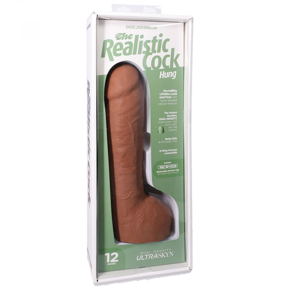Фалоімітатор - Фалоімітатор Doc Johnson The Realistic Cock ULTRASKYN - 12 Inch Hung with Balls Caramel 7