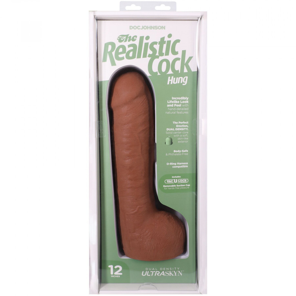 Фалоімітатор - Фалоімітатор Doc Johnson The Realistic Cock ULTRASKYN - 12 Inch Hung with Balls Caramel 8