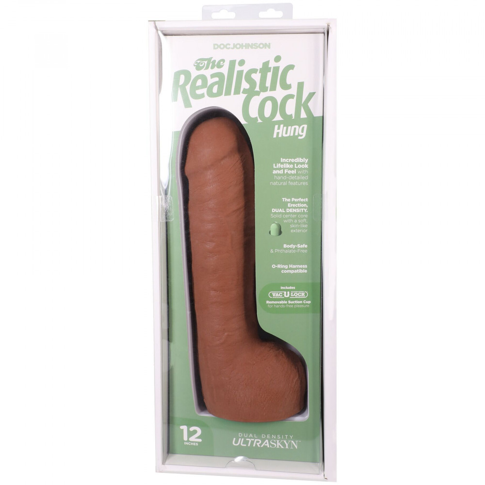 Фалоімітатор - Фалоімітатор Doc Johnson The Realistic Cock ULTRASKYN - 12 Inch Hung with Balls Caramel 9