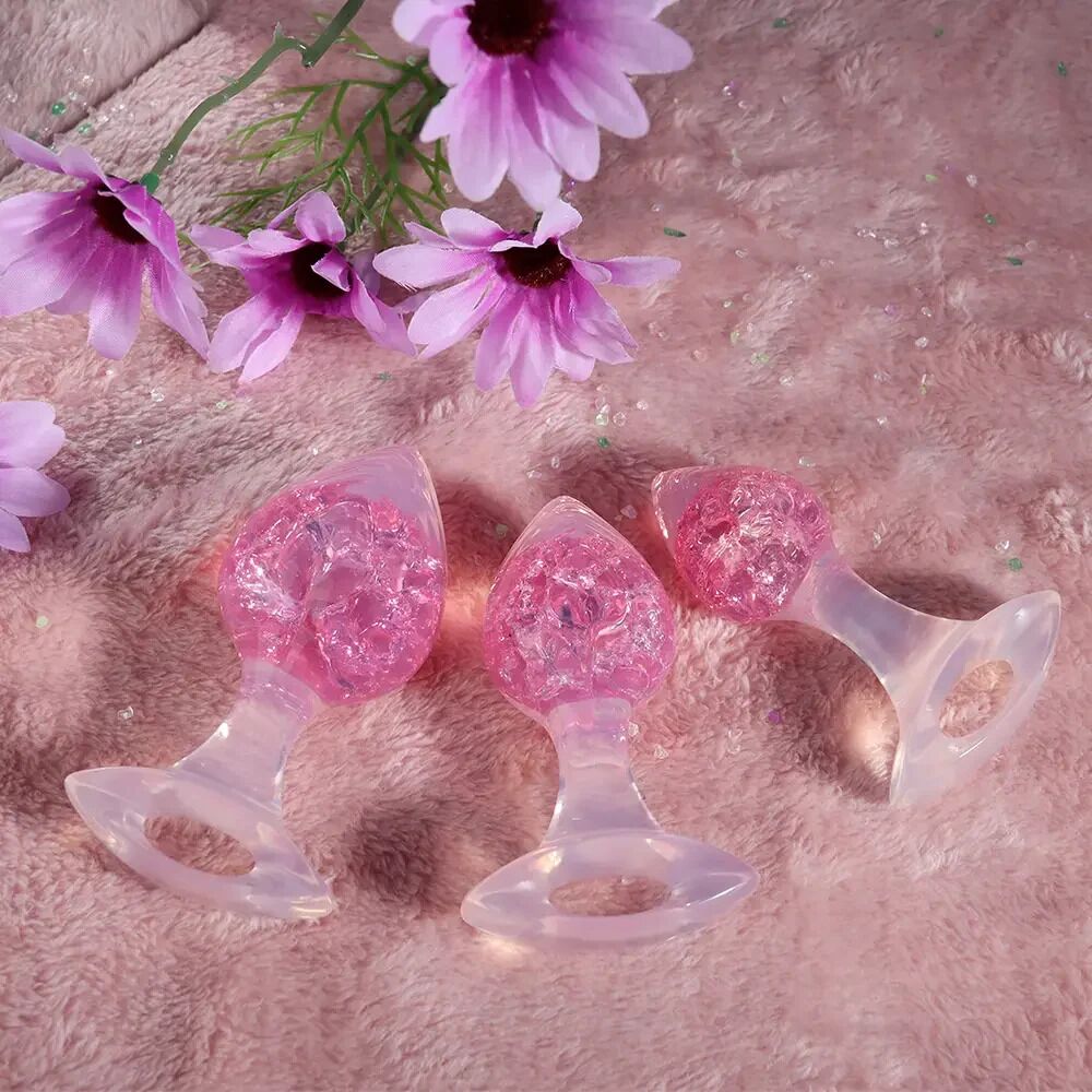 Анальные игрушки без вибрации - Анальная пробка Liebe Seele Heart-shaped Crystal Anal Plug - Pink Small 4