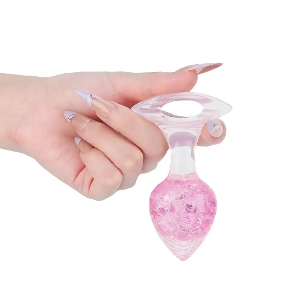Анальные игрушки без вибрации - Анальная пробка Liebe Seele Heart-shaped Crystal Anal Plug - Pink Small 2