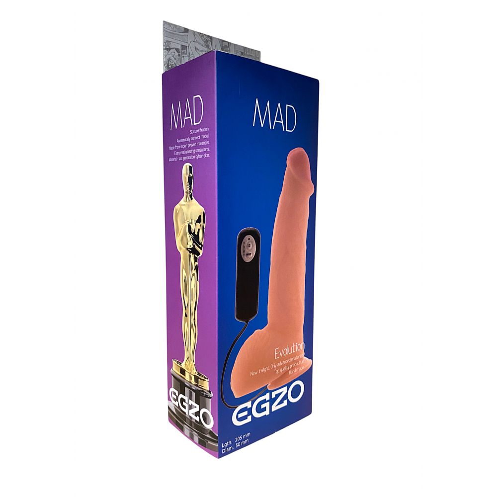 Разное - Вибратор реалистичный на присоске EGZO Mad Evolution Stormy Lover с проводным пультом управления 3