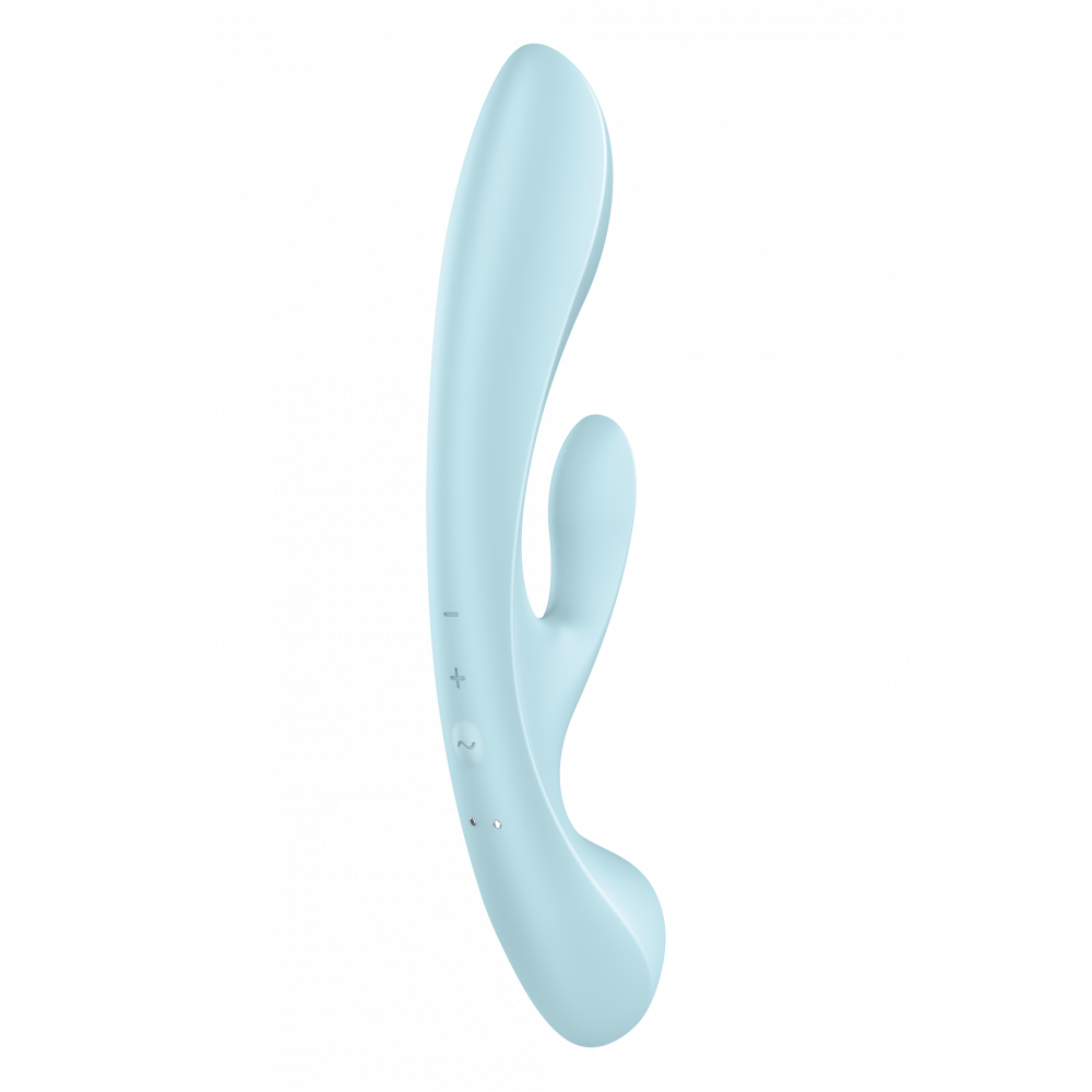 Разное - Вибратор кролик Satisfyer Triple Oh с тремя моторами, голубой 4