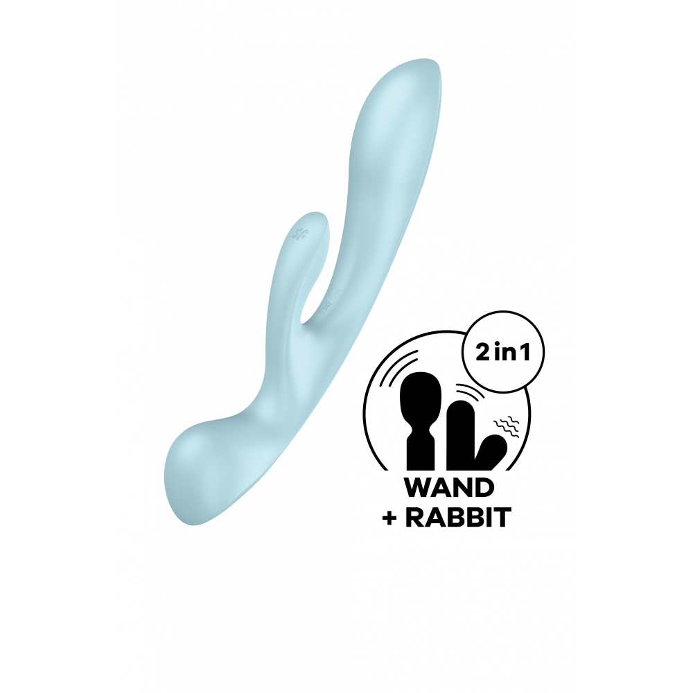 Разное - Вибратор кролик Satisfyer Triple Oh с тремя моторами, голубой 1